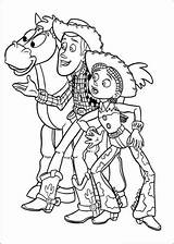 Coloring Toy Story Woody Jessie Printable Disney Hit Movie sketch template