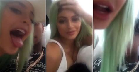 tyga puts head in kylie jenner s cleavage as they get racy