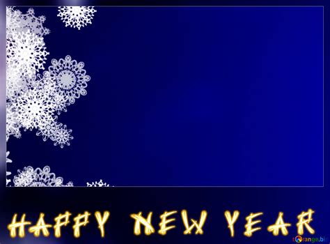 happy  year blank card blue clipart snowflakes background