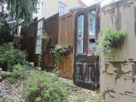 vintage doors   fence upcycled garden