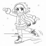 Coloring Anime Skating Ice Pages Christmas Girl Manga Printable Drawing Color Skate Figure Getcolorings Sketch Popular Print Getdrawings Party Cute sketch template