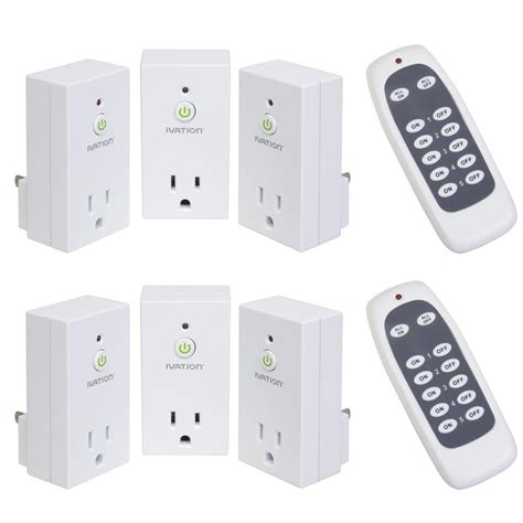 programmable wireless remote control  ac plug  outlet switch socket  pack