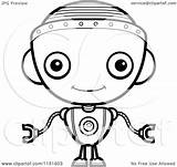Robot Clipart Girl Cartoon Facing Forward Vector Coloring Outlined Thoman Cory Friendly Boy Brain Outline 2021 Royalty Clipground Clipartof sketch template