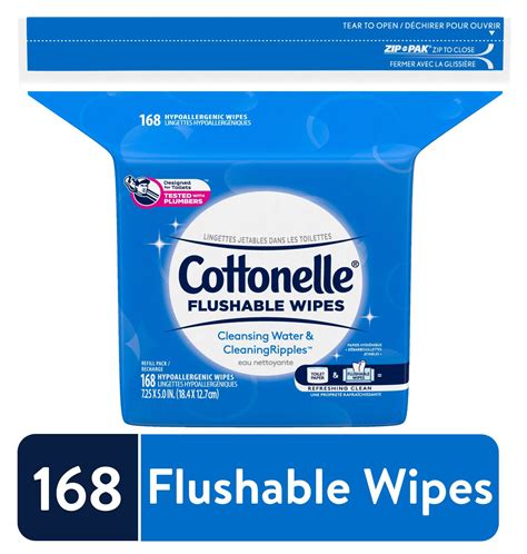cottonelle freshcare flushable wipes resealable pack  wipes total