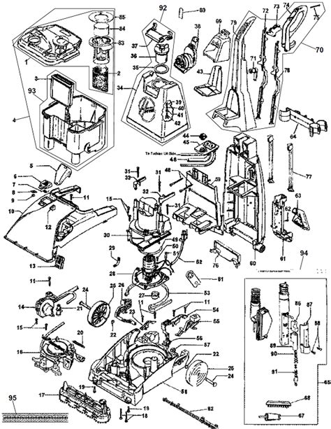hoover fh  steamvac  clean surge parts list schematic