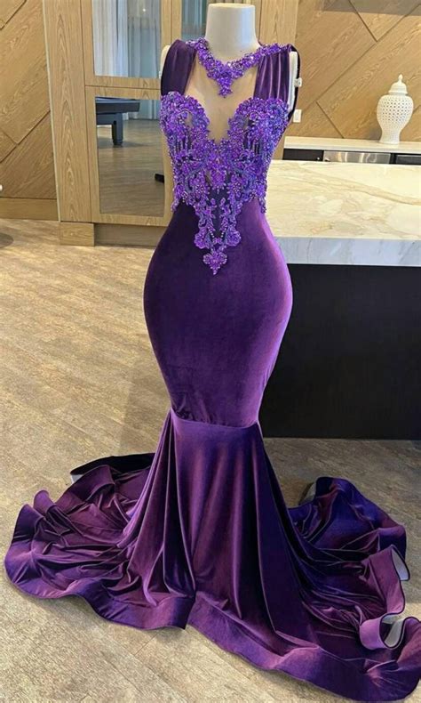 prom dress  floor purple prom dressmermaid reception etsy