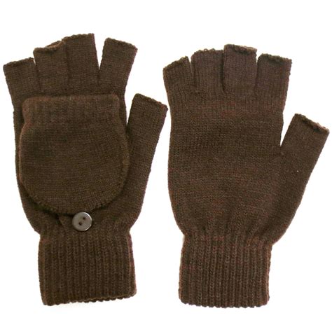 simplicity winter fingerless gloves  flap cover mitten gloves brown walmartcom