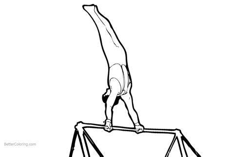 gymnastics coloring pages horizontal bar  printable coloring pages