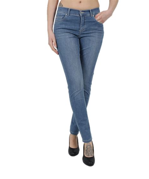 angels jeans slim fit skinny in hellblauem used look