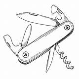 Survival Swiss Knife Vector Illustrations Clip sketch template