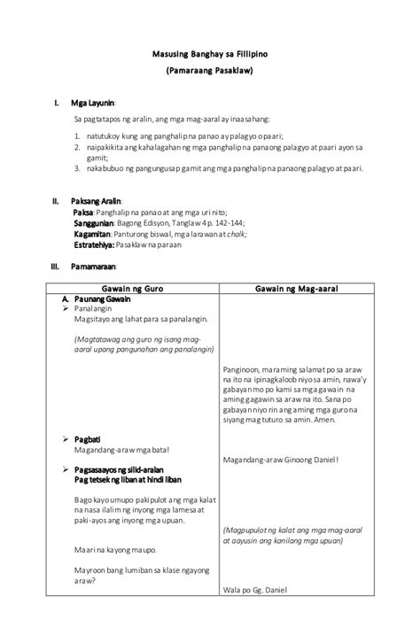 detalyadong banghay detailed lesson plan in araling panlipunan grade 3