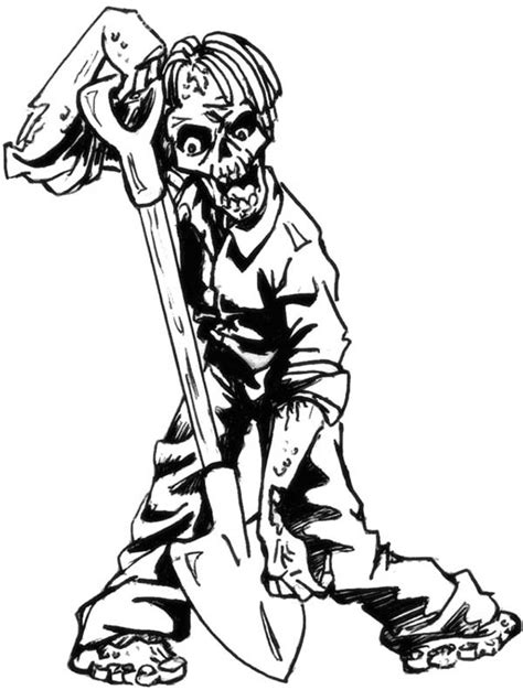 pin  zombie coloring page