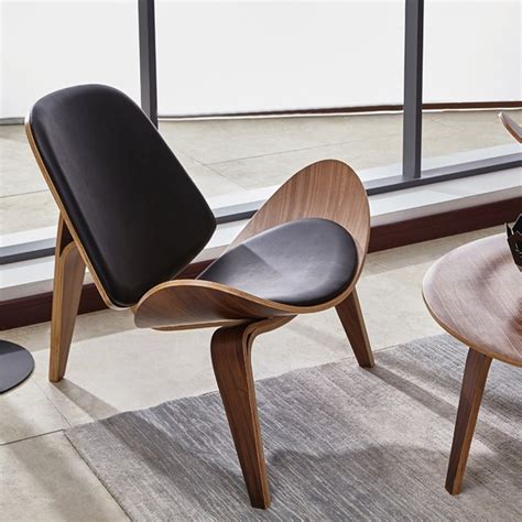 luxury mid century modern shell chair single side chair tripod black