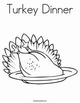 Dinner Turkey Coloring Thanks Give Print Noodle Twistynoodle Ll Favorites Login Add sketch template