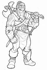 Barbarian Coloring Pages Conan Character Visit Adult Baldeon Concept sketch template