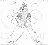 Castle Outline Hill Coloring Illustration Vector Royalty Clip Pushkin Clipart sketch template