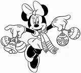 Coloring Pages Christmas Disney Minnie Colouring Mouse Drawings sketch template