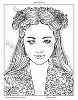 Coloring Girl Pages Pdf Smiling Girls Face Portrait Choose Board sketch template