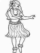 Coloring Hawaiian Hula Pages Dance Girl Drawing Dancer Traditional Hawaii Printable Girls Flower Ballerina Para Luau Color Irish Print Netart sketch template