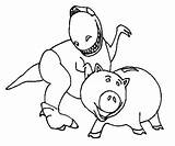 Rex Story Toy Coloring Pages Hamm Getcolorings Getdrawings sketch template