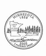 Minnesota State Quarter Coloring Pages Printables Usa Mn Color Coin Quarters States Go Visit Printable sketch template