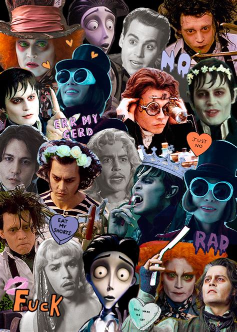fab collages requested johnny depp tim burton characters