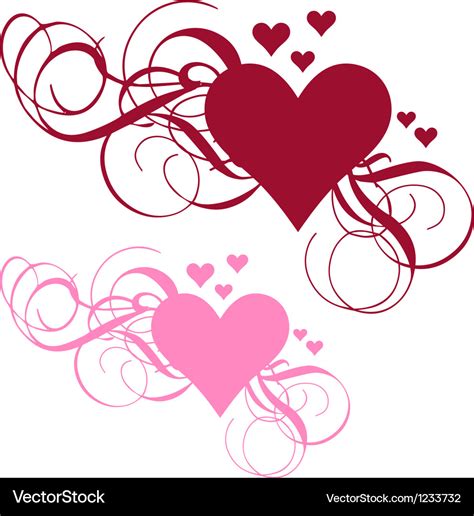 heart  ornamental swirls royalty  vector image