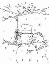 Snowman Christmas Embroidery Coloring Pages Patterns Stamps Couple Choose Board Digi Would Print sketch template