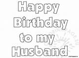 Birthday Happy Coloring Husband sketch template