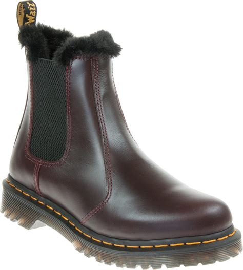 dr martens  leonore fur lined oxblood atlas  ankle boots humphries shoes