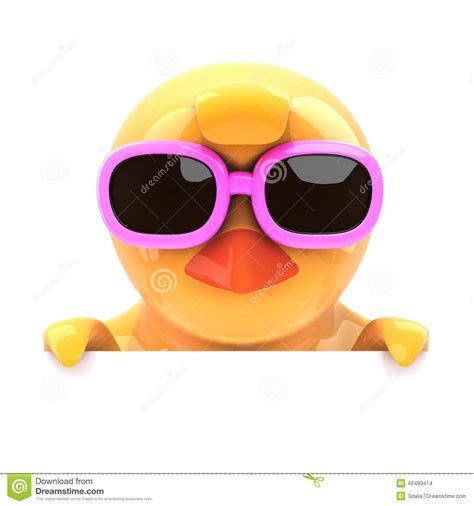 Chick In Sunglasses Looks Over The Top Stock Illustration