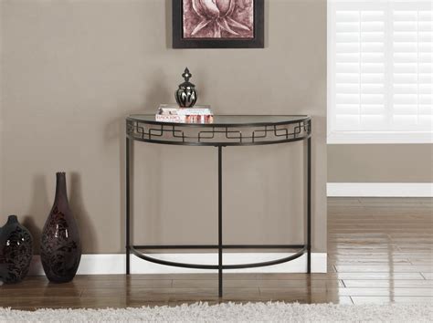 Chocolate Brown Metal 36 L Hall Console Accent Table