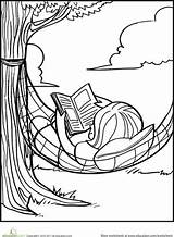 Coloring Reading Hammock Pages Summer Getcolorings Sheets sketch template