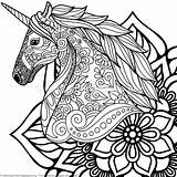 Unicorn Getcoloringpages Zentangle Colouring sketch template