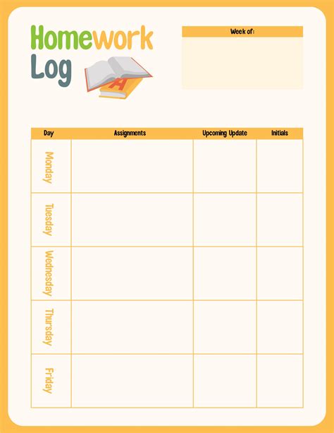 images   printable homework log sheets home design
