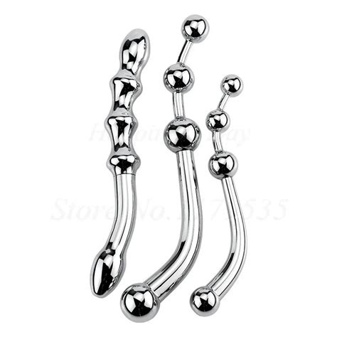 Stainless Steel Butt Plug Metal Anal Beads G Spot Wand Male Prostate