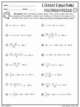 literal equations worksheet answers worksheet