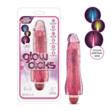 Glow Dicks Molly Glitter Vibrator Pink Sex Toys And Adult Novelties