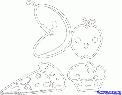 cute coloring pages kawaii food