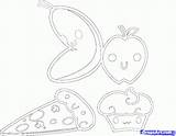 Coloring Kawaii Pages Food Draw Cute Drawings Drawing Colouring Print Dragoart Fruits Library Clipart Step Gif Popular Chibi Artikel Gratis sketch template