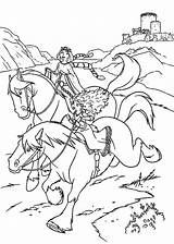Coloring Horse Pages Riding Queen Merida Elinor Color sketch template