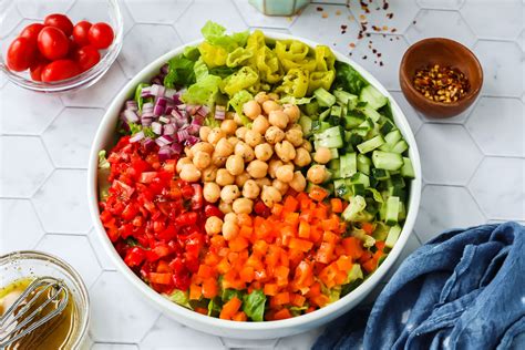 vegan chopped salad  heart vegetables