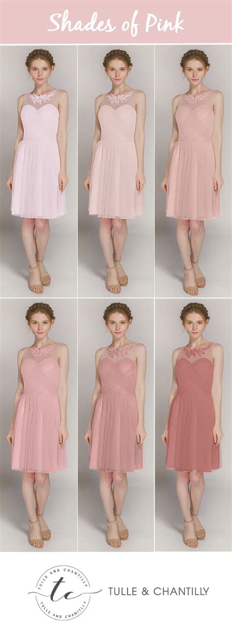 pink bridesmaid dresses blush peach bridesmaid gowns  tulleandchantilly pink bridesmaid