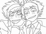 Ouran Lineart Template Hitachiin Brothers sketch template