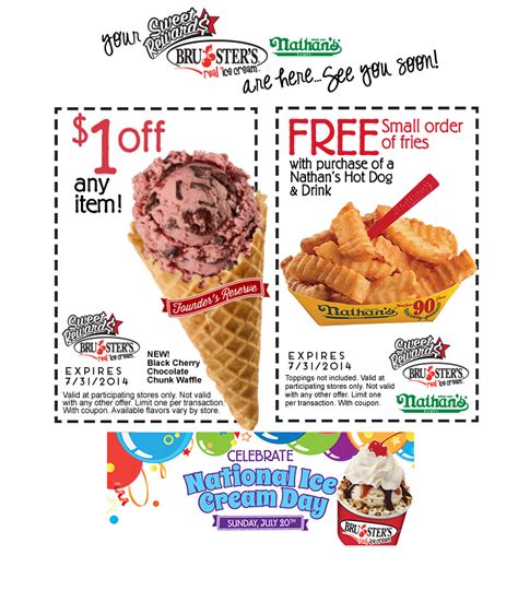 treat  kids   ice cream  brusters coupons alcom