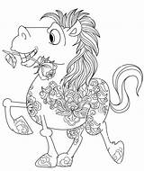 Zentangle Horse sketch template