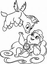 Hercules Coloring Pegasus Baby Pages Disney Wecoloringpage Flying sketch template