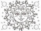 Luna Getdrawings Zentangle Colouring Soleil sketch template