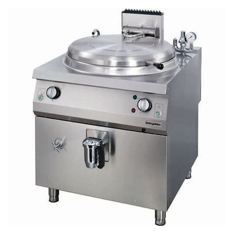electric cylindrical boiling pan 60 lt indirect heat