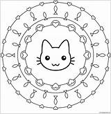 Cat Mandala Pages Coloring Color Online Kids sketch template